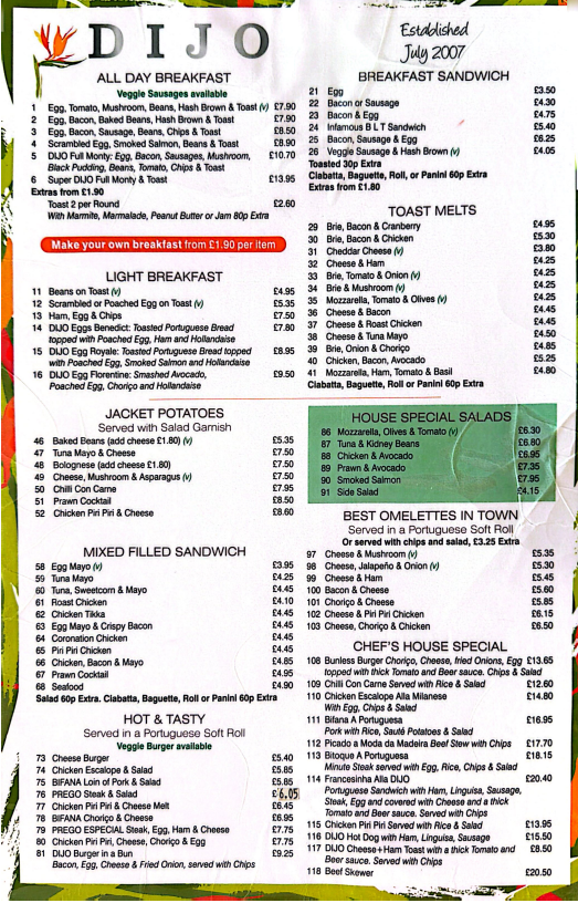 DIJO menu page 1